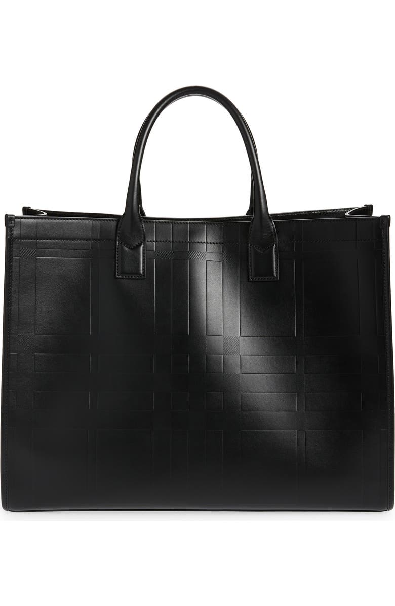 Burberry Denny Embossed Check Leather Tote, Main, color,
