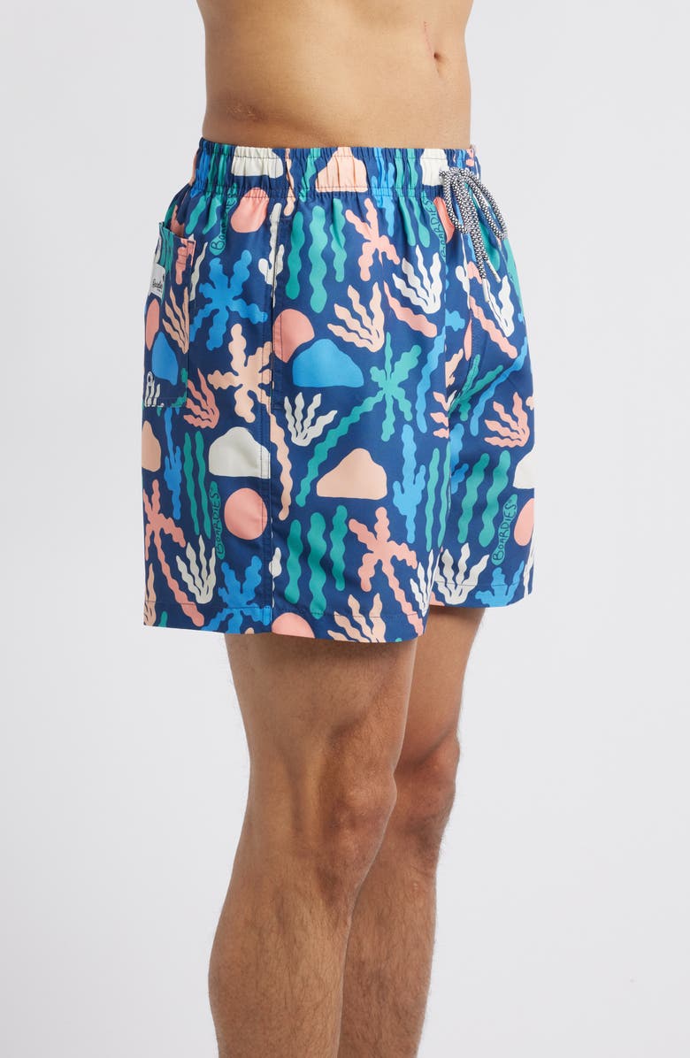 Boardies Palm Springs Mid Length Swim Trunks, Alternate, color, Navy Multi