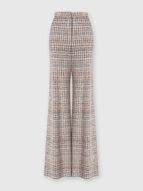 Missoni Bouclé Checkered Trousers With Sequins In Multicoloured