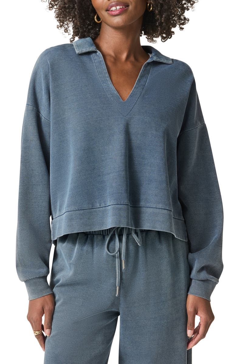 Splendid Indigo Polo Sweatshirt, Main, color,