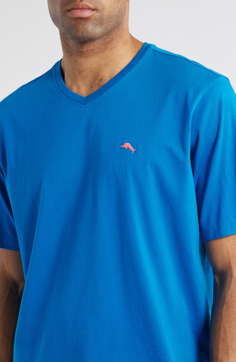 Tommy Bahama New Bali Skyline V-Neck Pima Cotton T-Shirt, Alternate, color, Skydiver Blue