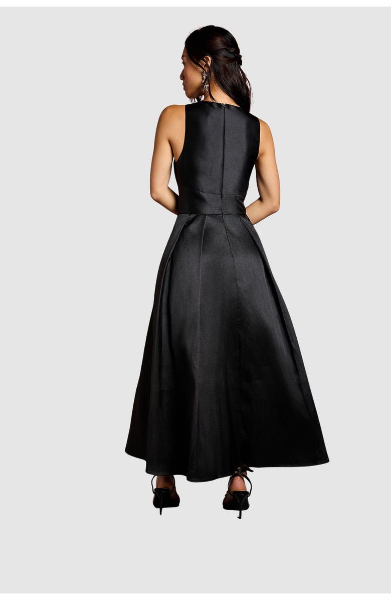 Coast Cross Neck Twill Bridesmaid Dress, Alternate, color, Black