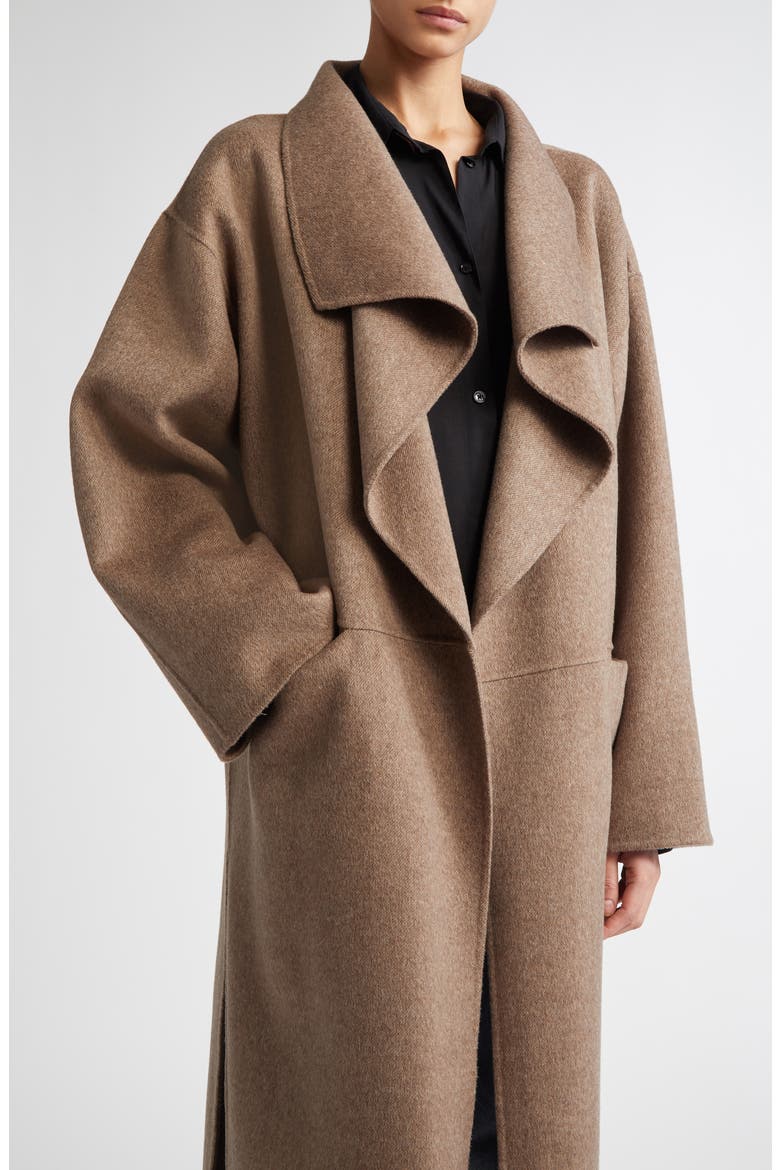 Signature Double Face Wool & Cashmere Coat, Alternate, color, OAK MELANGE