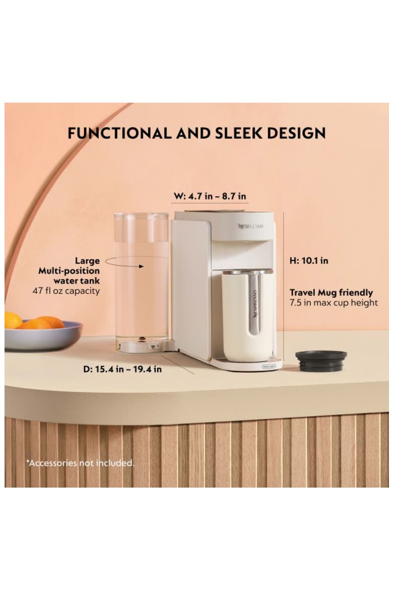 Vertuo Up Coffee Machine & Aeroccino Frother Set, Alternate, color, WHITE