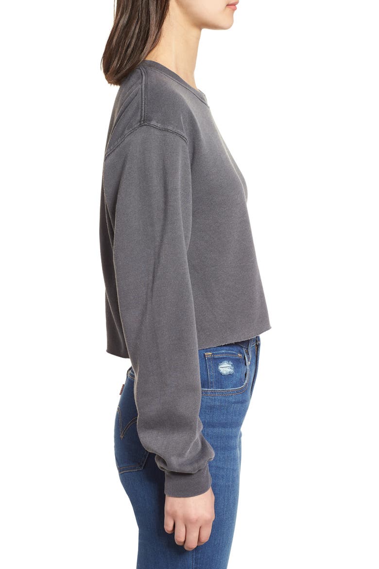 Gigi Crop Sweatshirt, Alternate, color, THUNDER