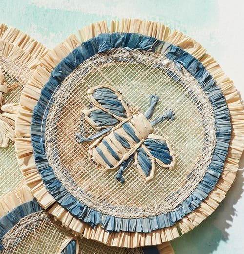 Joanna Buchanan Bee Straw Coasters 4-piece Set In Multi