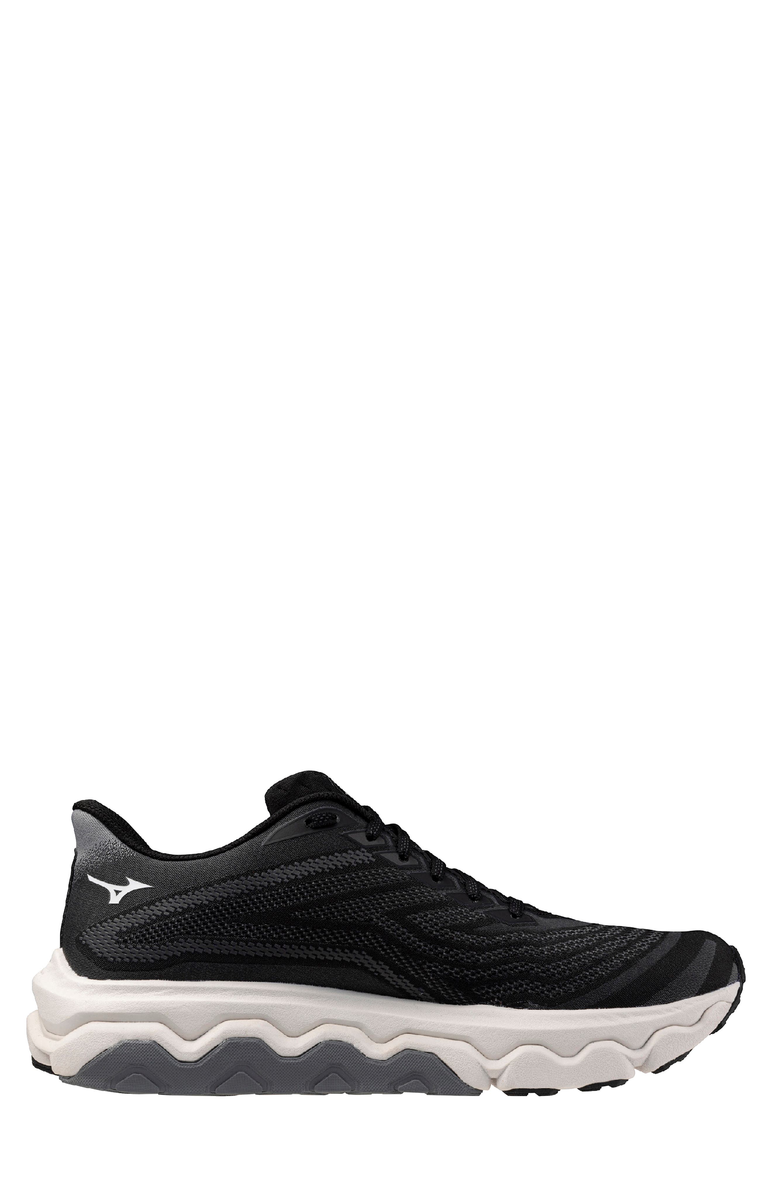 Mizuno <p>Wave Horizon 8 Running Shoe (Men)</p>, Alternate, color, Black-White