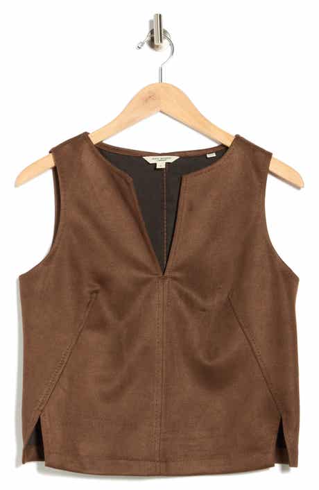 MAX STUDIO Sleeveless Faux Suede Top