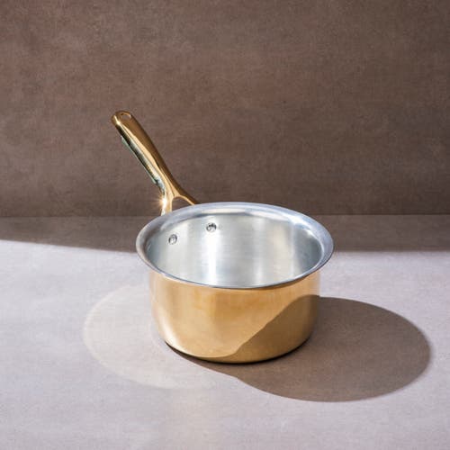 P-tal Brass Saucepan With Insulated Handle In Brown