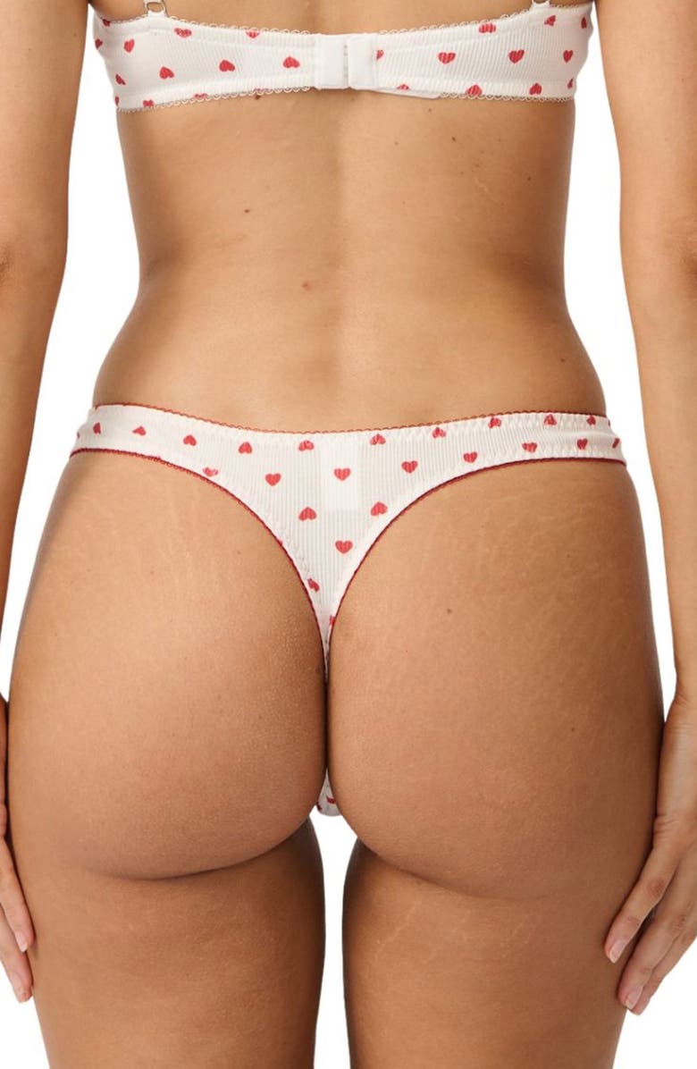 Kat The Label Hugo Heart Print Thong, Alternate, color, Heart Print
