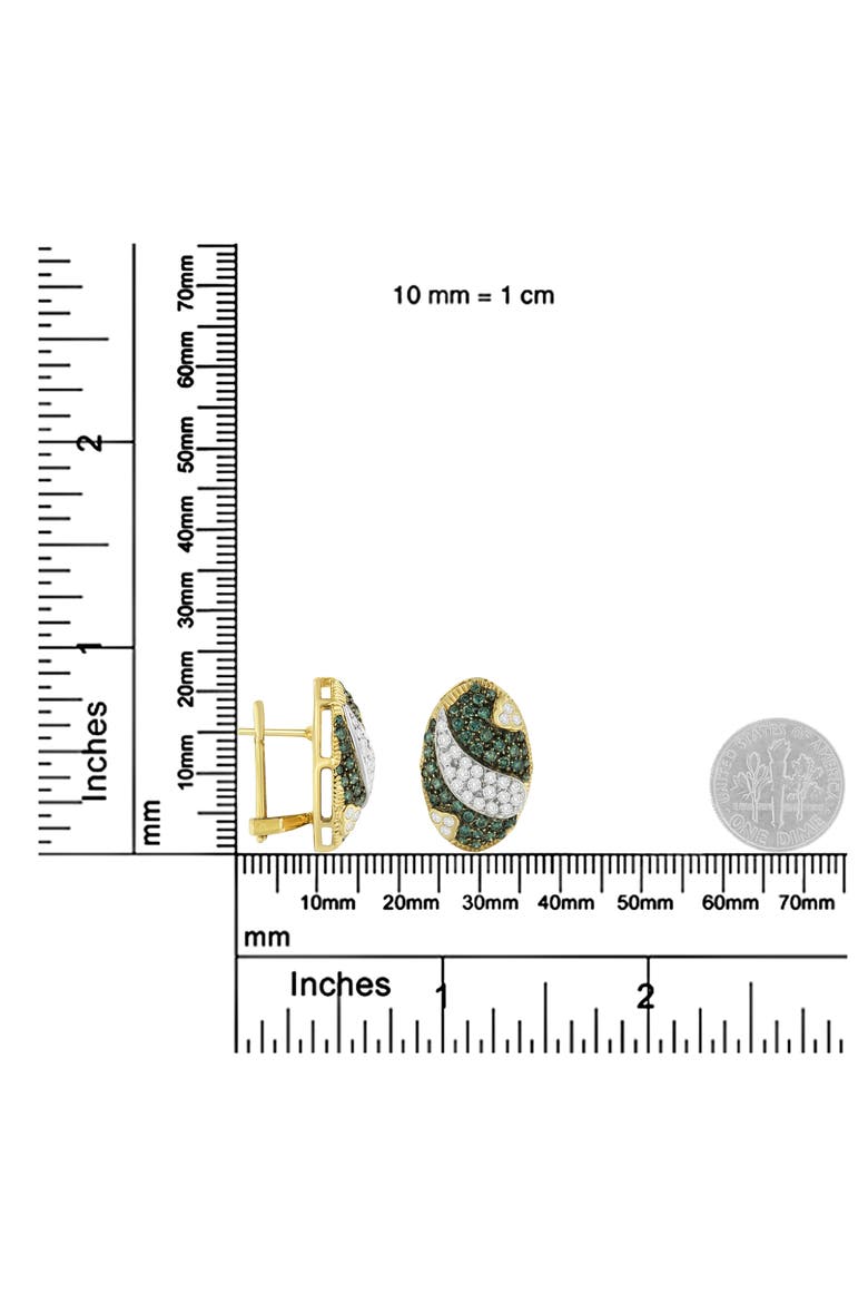 14K Yellow Gold 2-1/10 Cttw Diamond Oval Omega Back Stud Earring, Alternate, color, Yellow