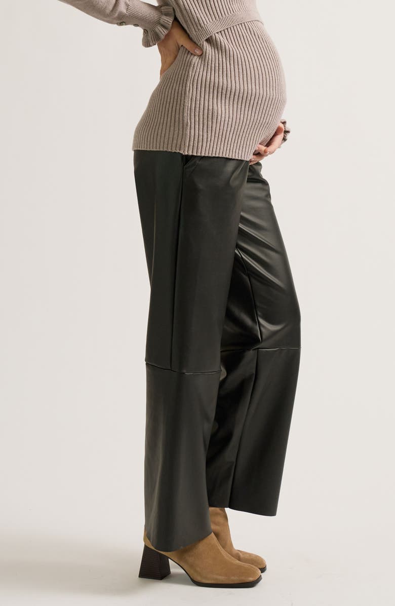 Cache Coeur Alix Maternity Faux Leather Pants, Alternate, color, 