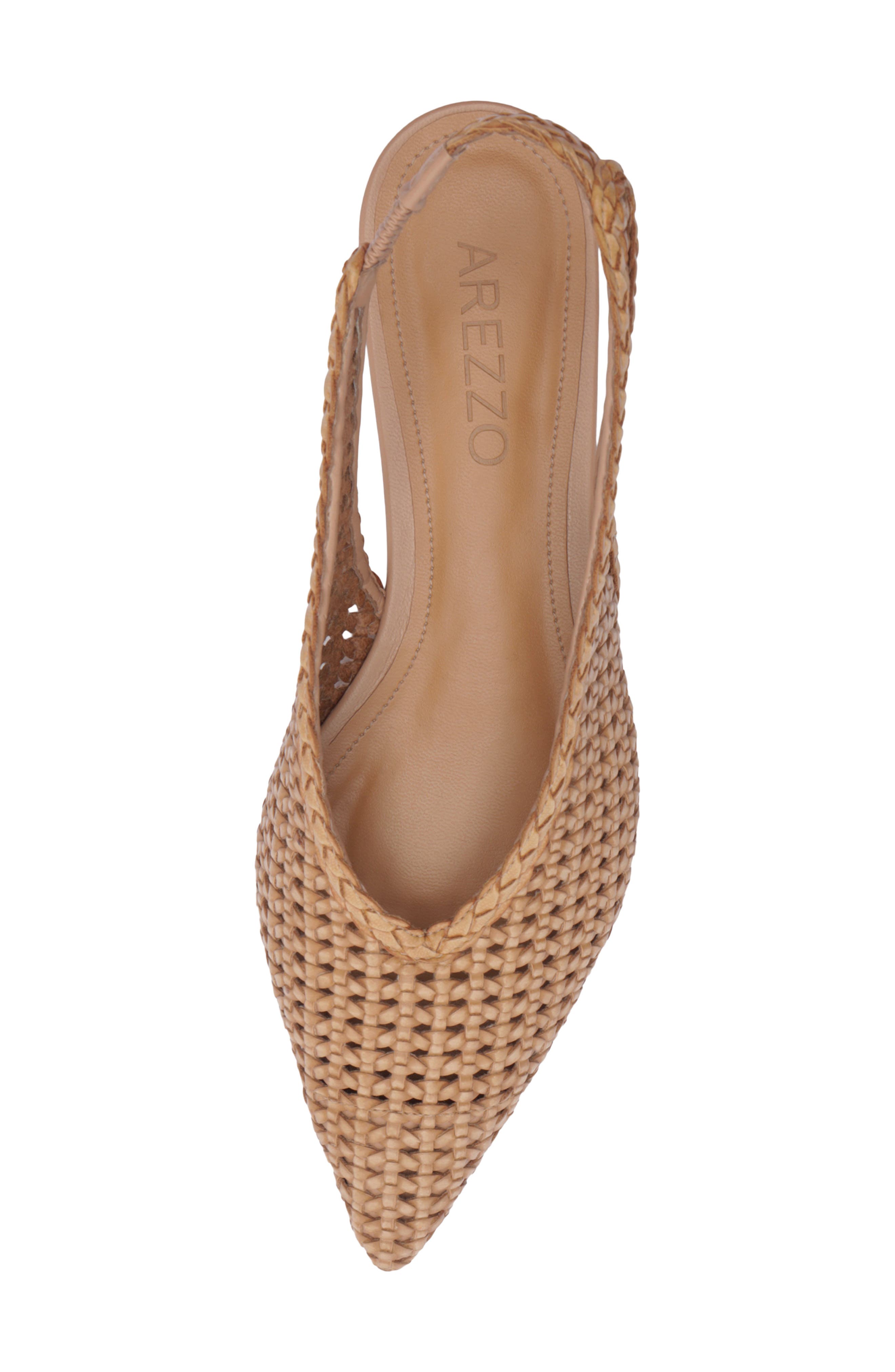 Arezzo Eva Pointed Toe Slingback Flat, Alternate, color, True Sand