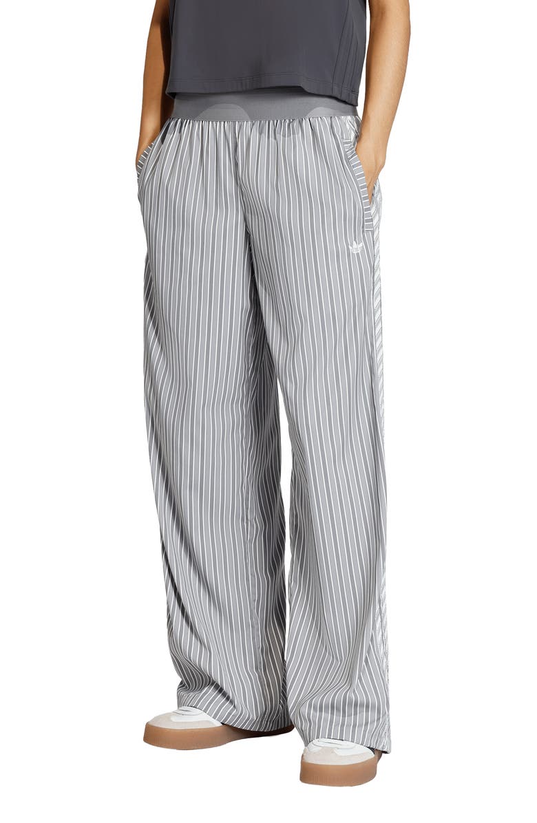 adidas Originals Stripe Wide Leg Pant, Main, color, Grey Three/ Utility Black
