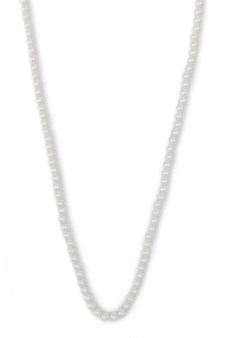 Faux Pearl Lariat Necklace, Alternate, color, PEARL/ GOLD