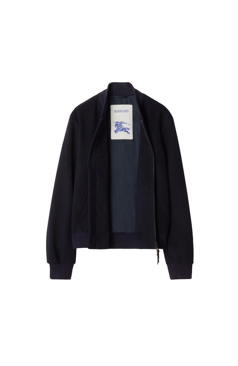 Burberry Cashmere Bomber Jacket, Alternate, color, Navy