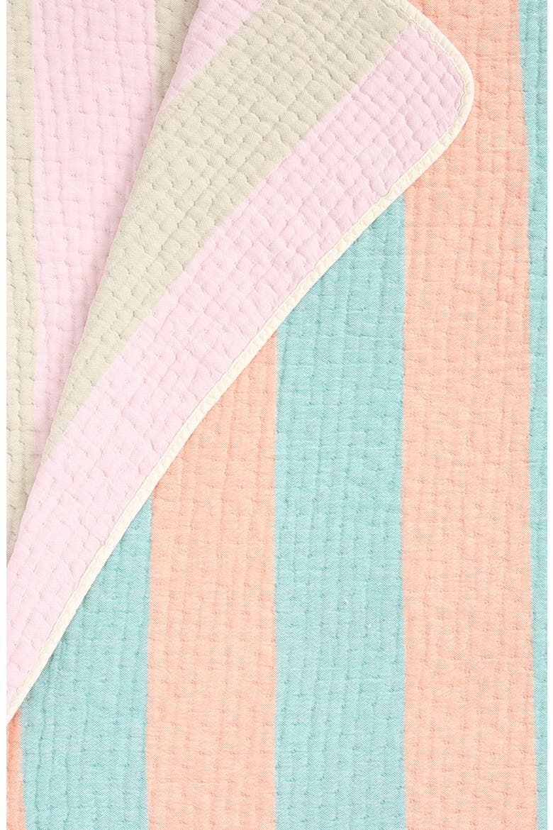 Warm Stripe Cotton Matelassé Coverlet, Alternate, color, WARM STRIPE