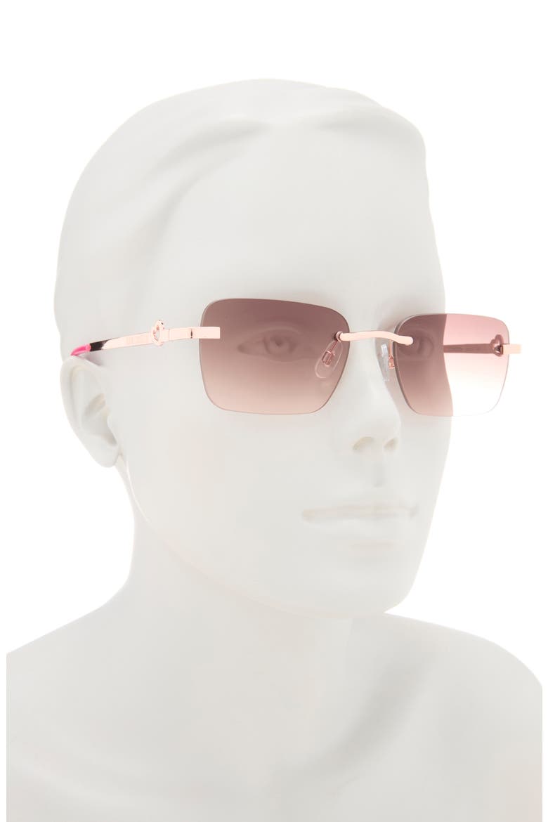54mm Rectangular Sunglasses, Alternate, color, SHINY ROSE GOLD