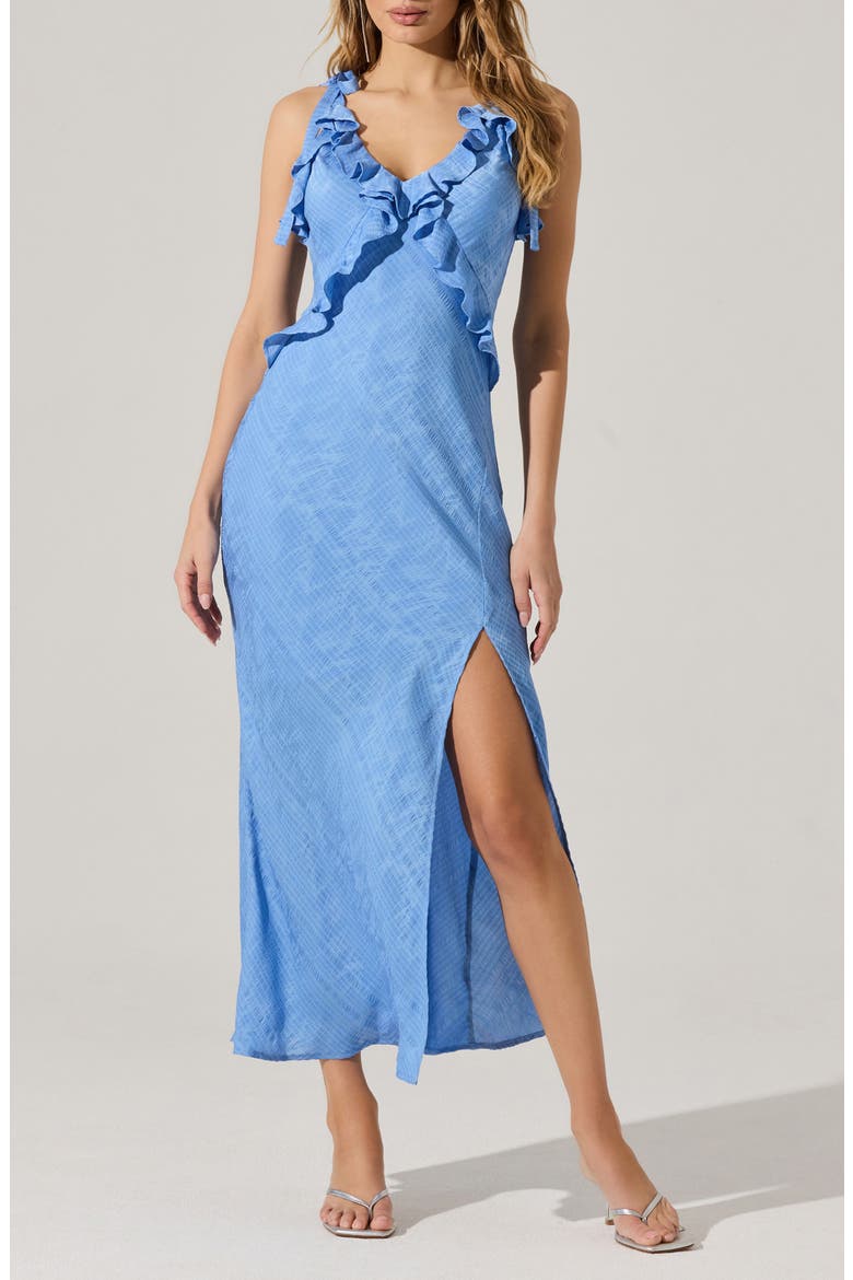 Sorbae Ruffle Detail Dress, Main, color, BLUE