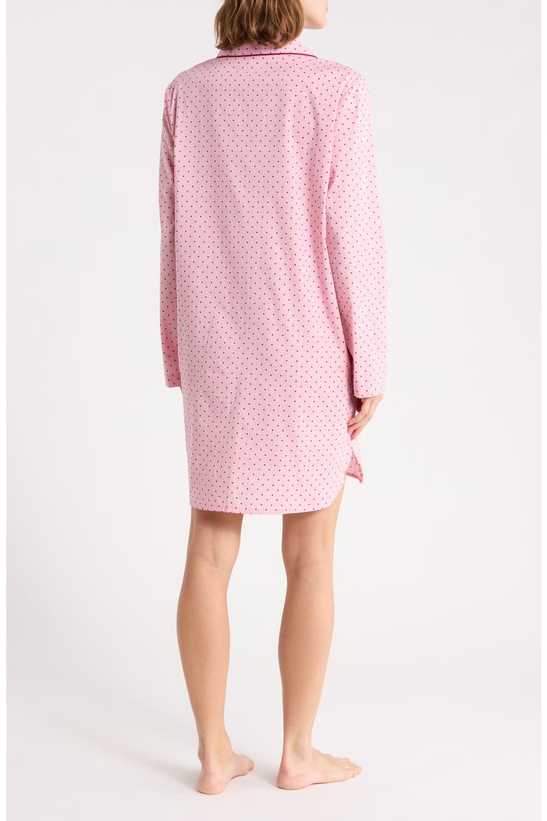 Cotton Poplin Nightshirt, Alternate, color, PINK- BURGUNDY BEET POLKA DOT
