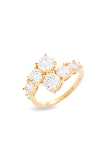NORDSTROM NORDSTROM GRADUATED CUBIC ZIRCONIA BYPASS RING 