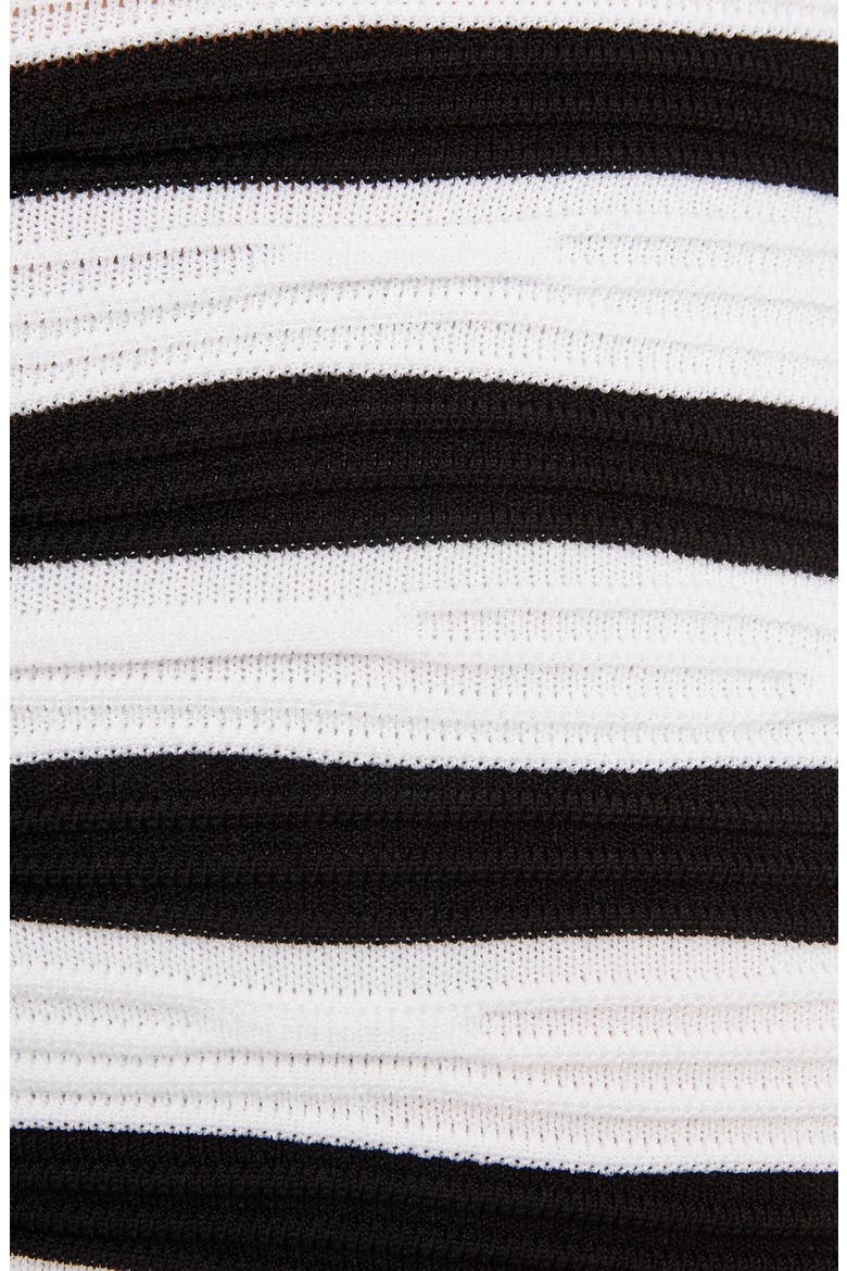 Stripe Knit Midi Dress, Alternate, color, NOIR/ BLANC