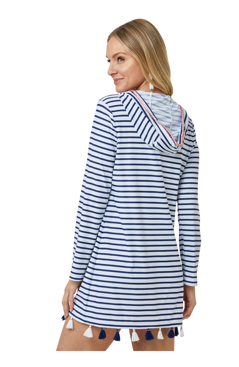 Cabana Life Hooded Cover Up, Alternate, color, Navy/Stripe