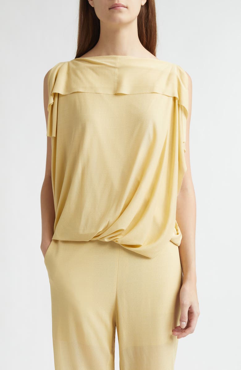 SETCHU Sheer Drape Top, Main, color, Sand Yellow