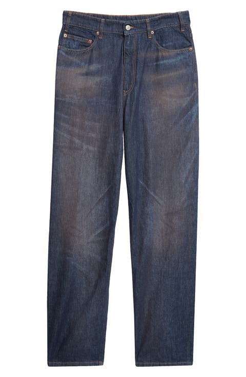 Relaxed Fit Five-Pocket Straight Leg Jeans