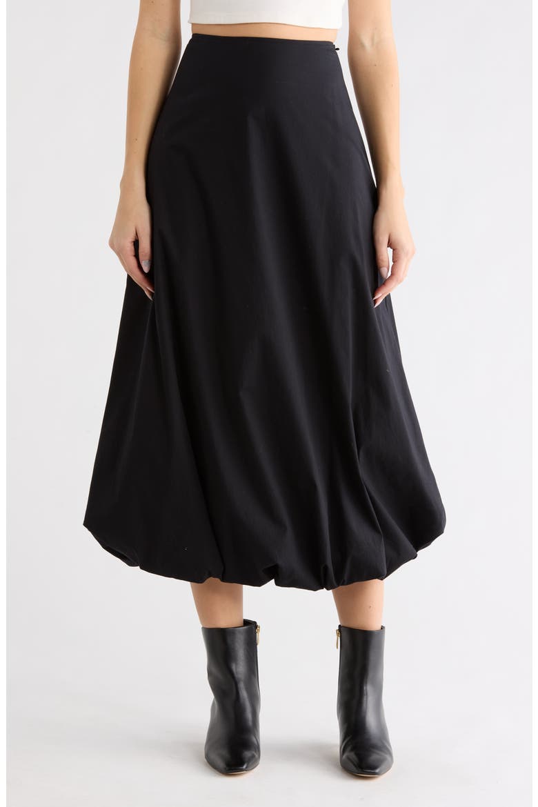 Bubble Midi Skirt, Main, color, BLACK