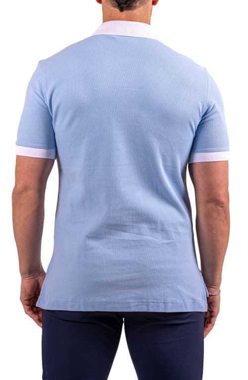 Maceoo Mozartspecktip Stretch Nylon Polo In Blue