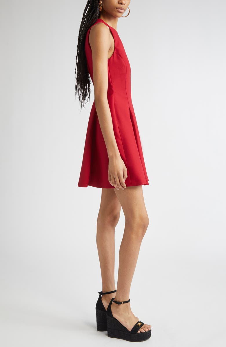 Versace Sculptural Wool Blend Fit & Flare Dress, Alternate, color, Parade Red