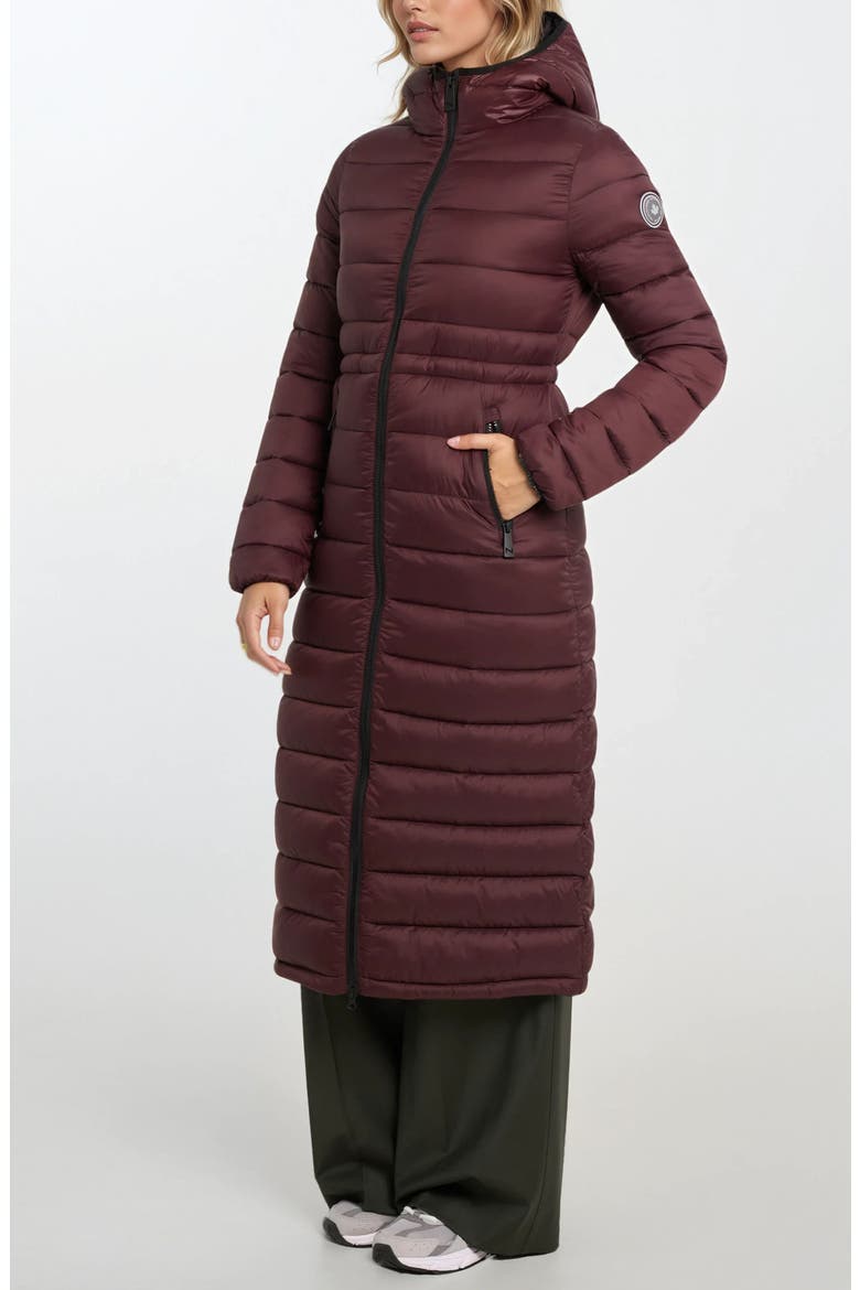 Ivy Lightweight Long Puffer Coat, Alternate, color, PORTO