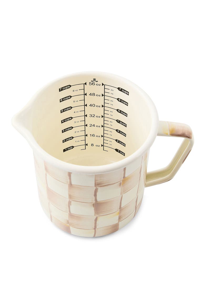 Mocha Check Enameled Steep 7-Cup Measure, Alternate, color, MOCHA
