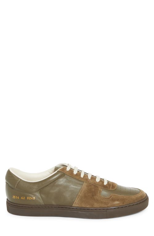 Common Projects Leather Suede Sneakers In Green