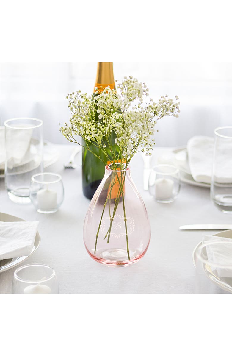 Cathy's Concepts Monogram Glass Vase, Alternate, color,