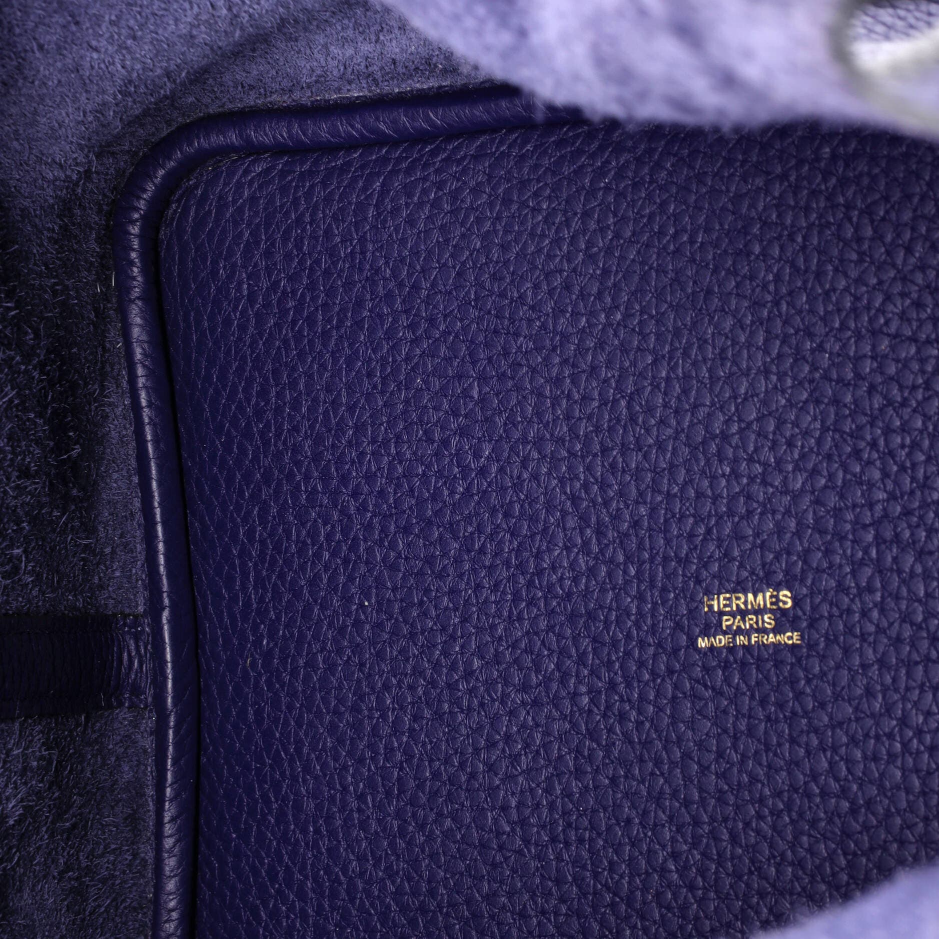 Pre-Owned Hermes Picotin Lock Bag Clemence MM, Alternate, color, Bleu Encre