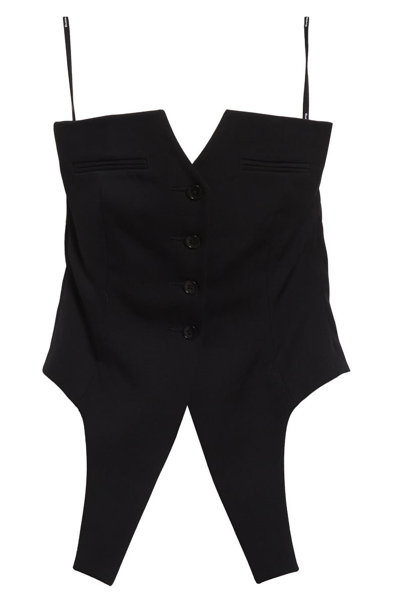 Alexander Wang Deconstructed Strapless Wool Vest, Alternate, color, 