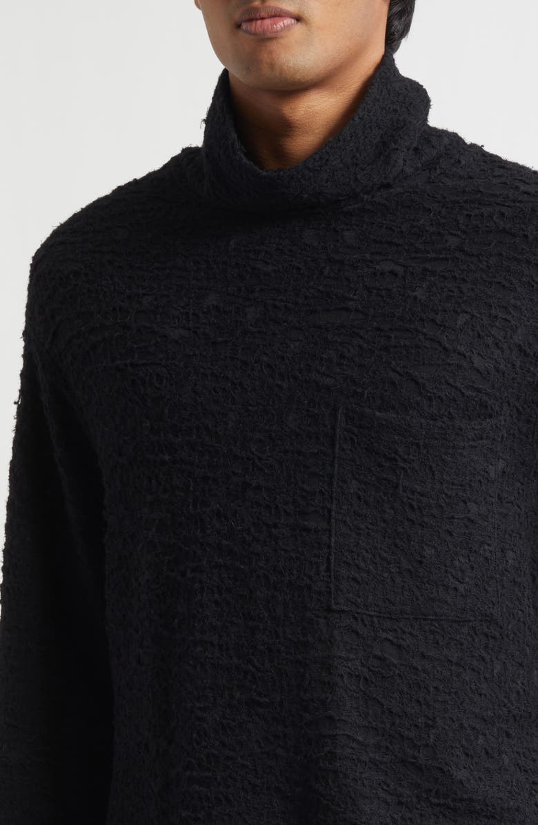 Yohji Yamamoto Wool Turtleneck Sweater, Alternate, color, Black