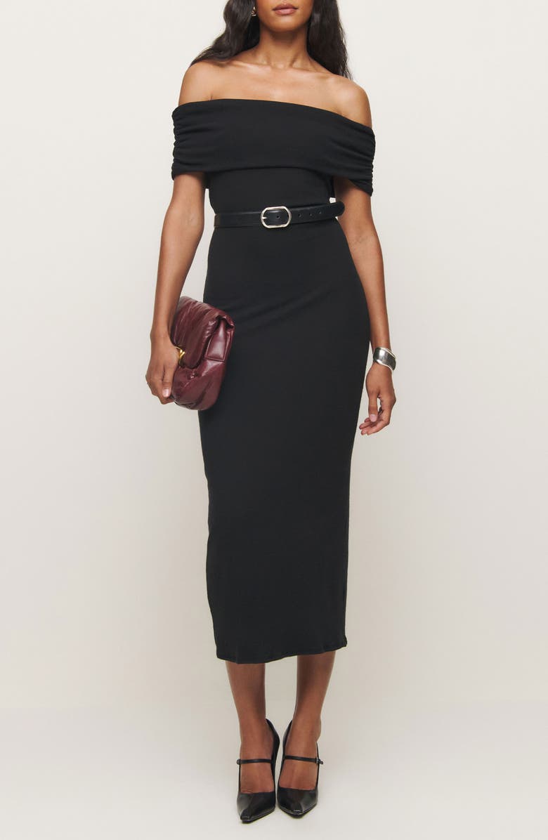 Reformation Josefina Off the Shoulder Knit Dress, Main, color, 