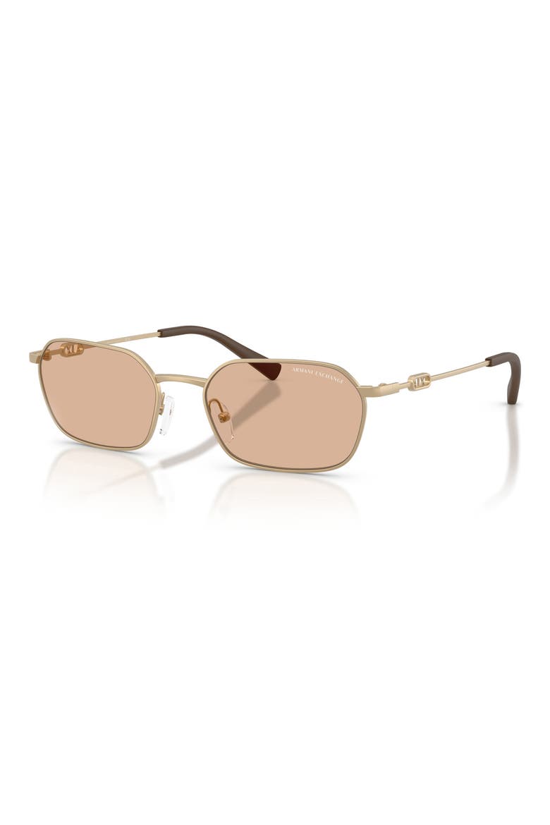 54mm Irregular Sunglasses, Alternate, color, MATTE PALE GOLD / BROWN
