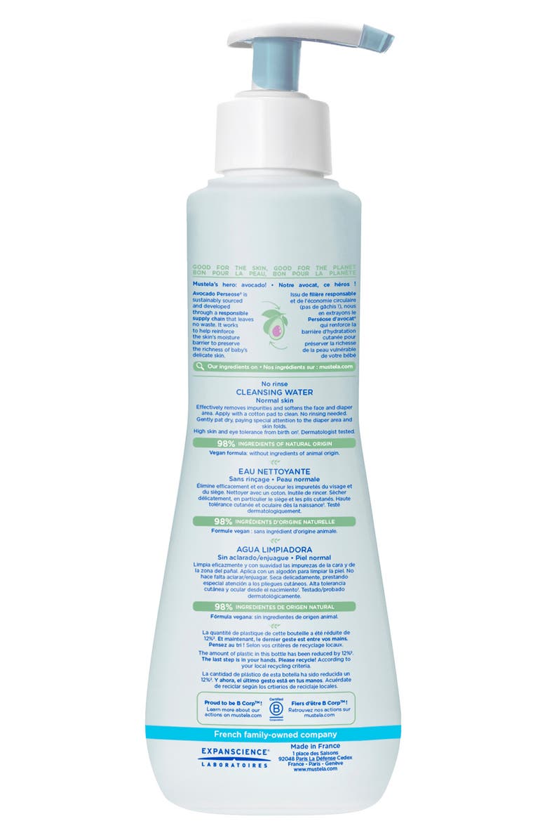 Mustela<sup>®</sup> No-Rinse Cleansing Water with Avocado Perseose, Alternate, color,