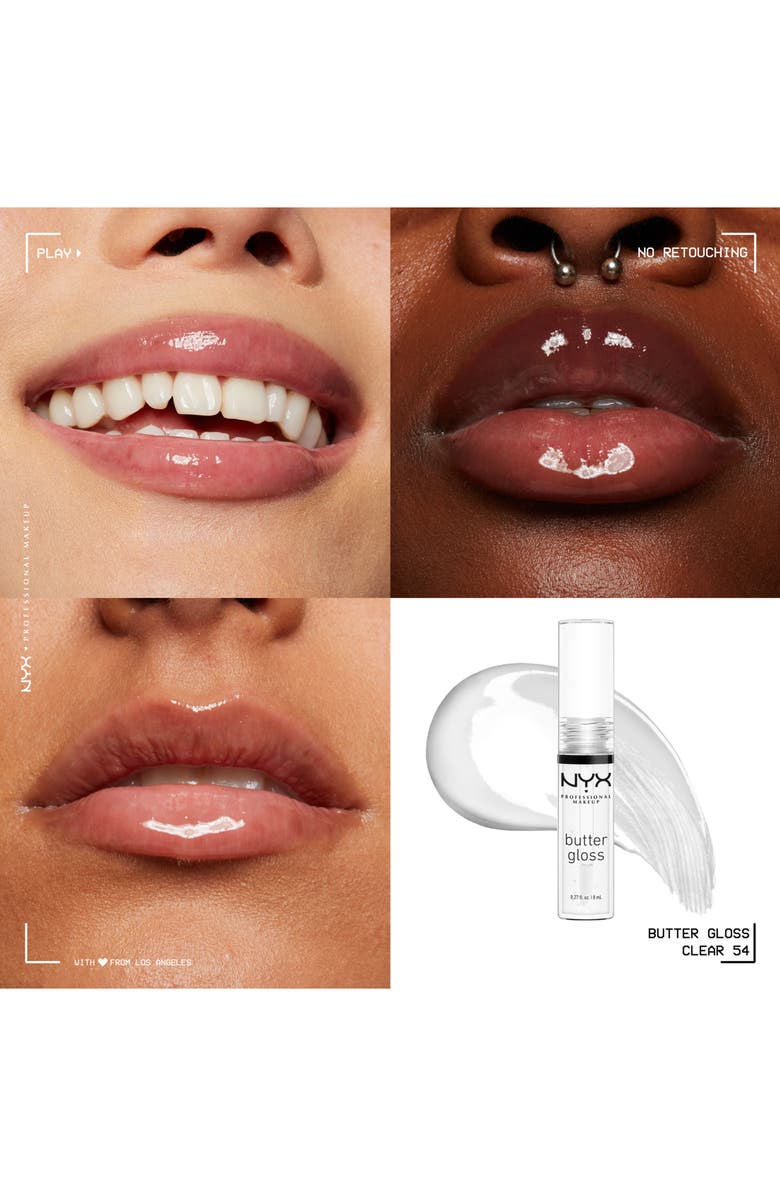 NYX PROFESSIONAL MAKEUP Butter Gloss Nonsticky Lip Gloss, Alternate, color, Sugar Glass