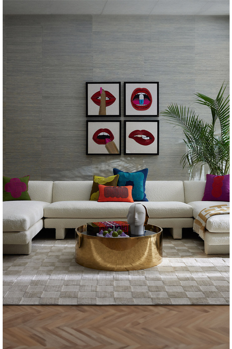 Pompidou Pillow, Alternate, color, Avocado Half Circles
