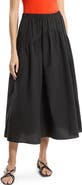 Theory Cotton Blend Midi Skirt