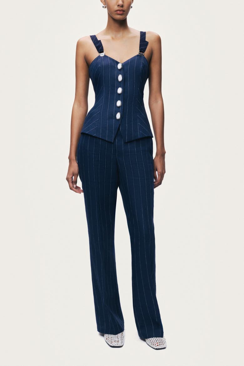 Pinstripe Wide Leg Trousers, Alternate, color, Multi-Colored