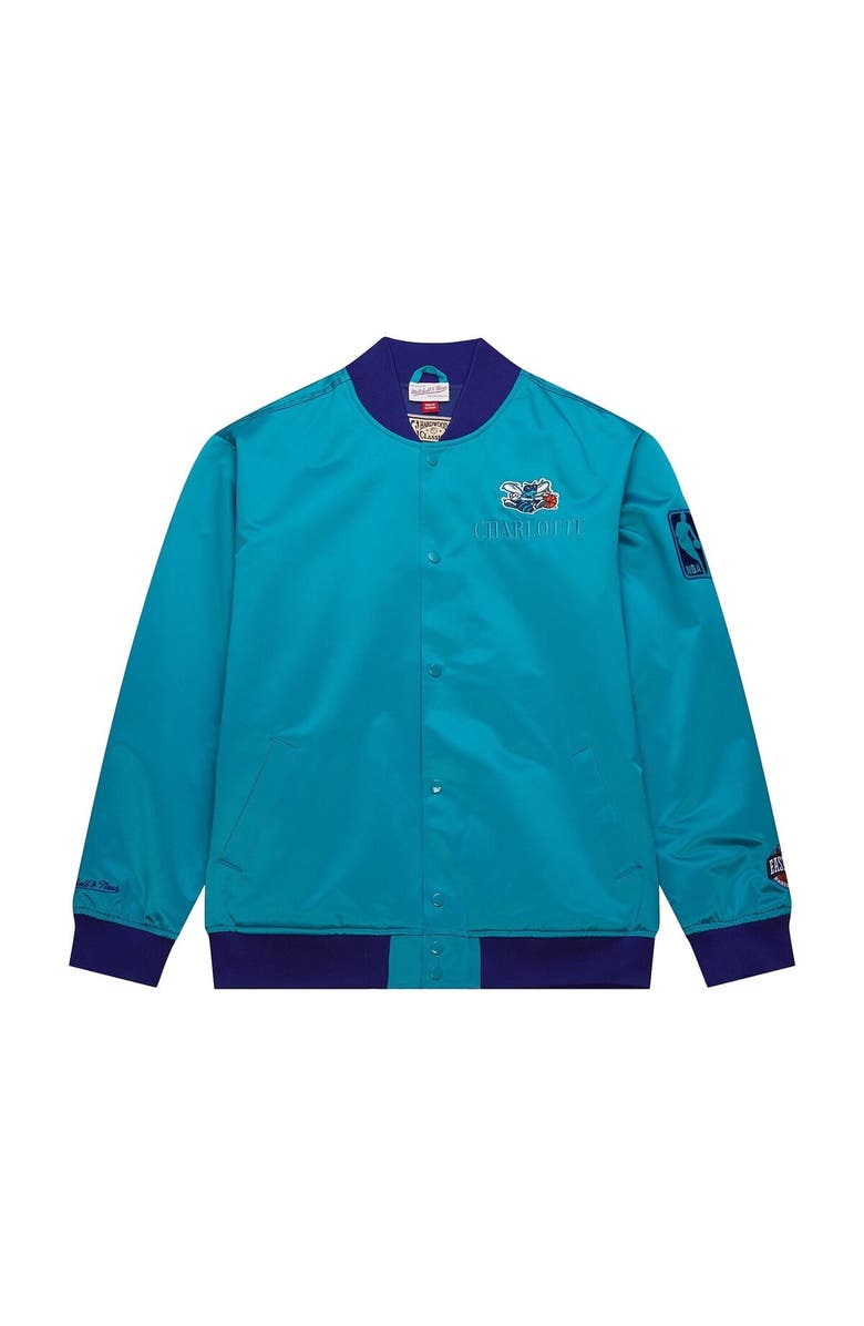 Mitchell & Ness Men's Mitchell & Ness Teal Charlotte Hornets Hardwood Classics Team OG 3.0 Lightweight Satin Full-Snap Jacket, Alternate, color, Teal