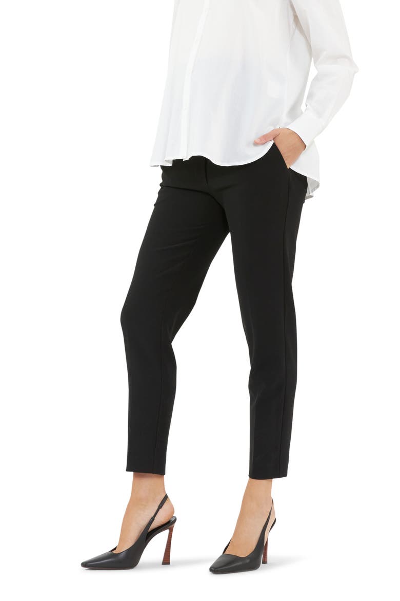 Alexa Classic Cropped Maternity Work Pant, Alternate, color, Black