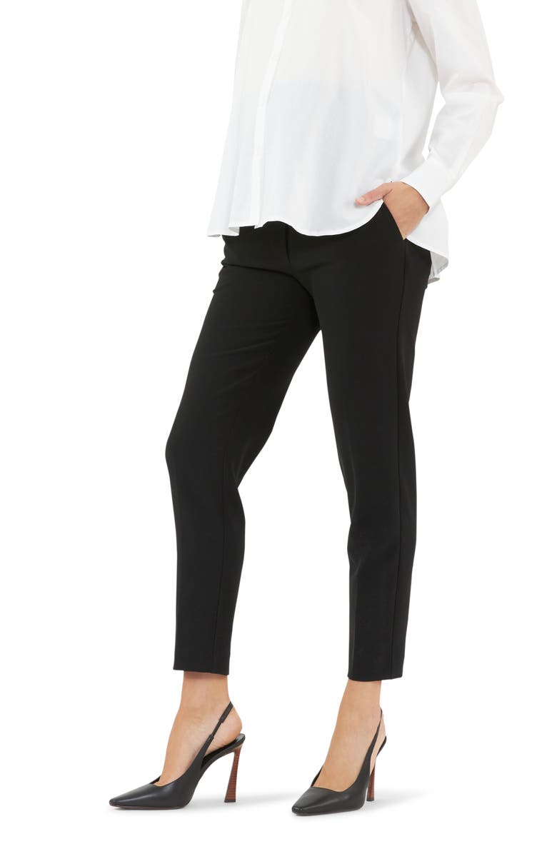 Ripe Maternity Alexa Class Cropped Maternity Work Pant, Alternate, color, Black