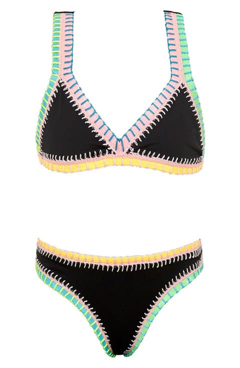 Kids' Embroidered Two-Piece Swimsuit (Big Kid)